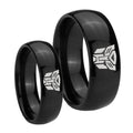 Transformers Autobot Dome Black Tungsten Bridal Band Set