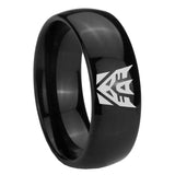 8mm Decepticon Transformers Dome Black Tungsten Carbide Men's Wedding Band