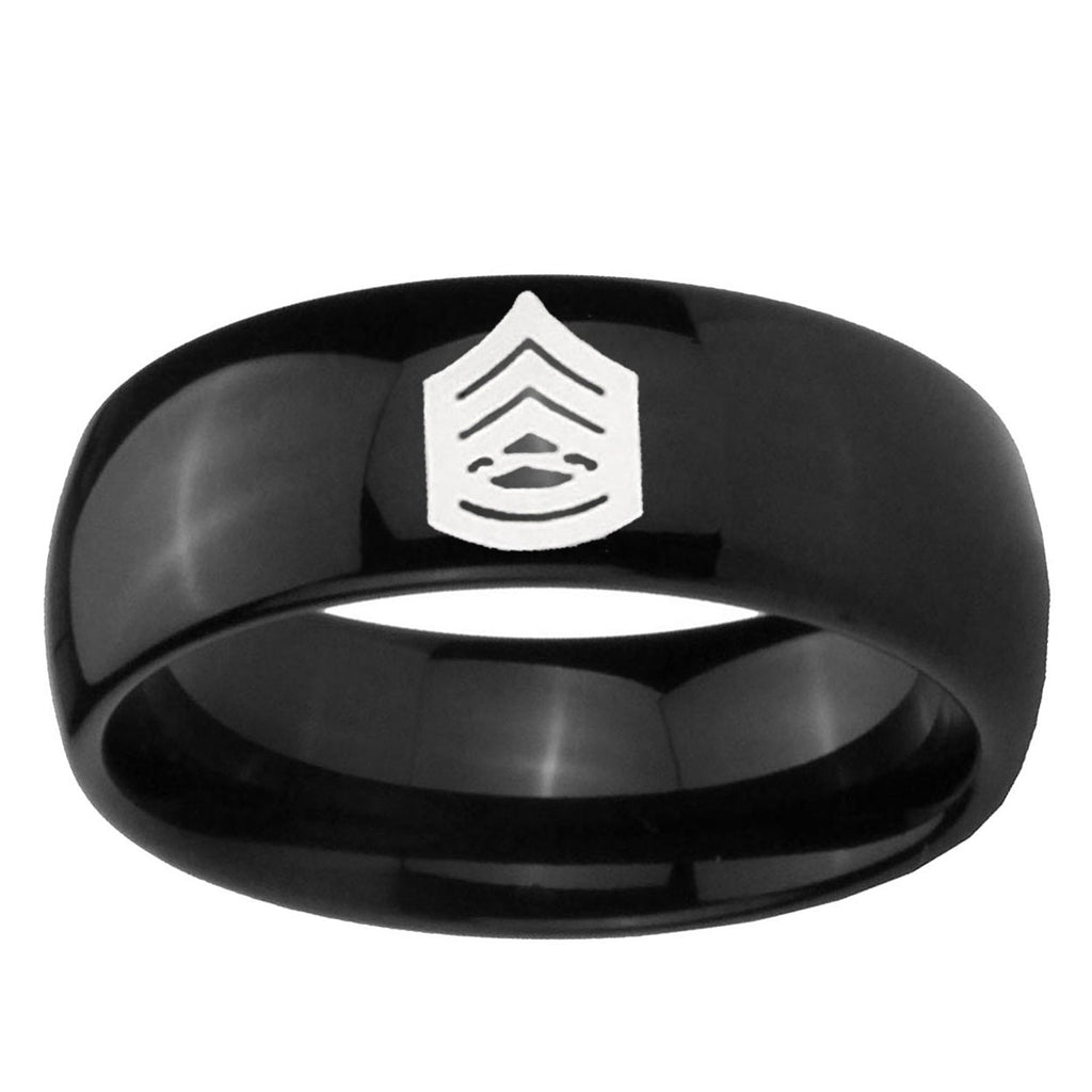10mm Army Sergeant Major Dome Black Tungsten Ring