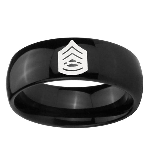 10mm Army Sergeant Major Dome Black Tungsten Ring