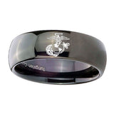 8mm-Marine-Dome-Black-Tungsten-Carbide-Custom-Mens-Ring