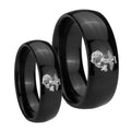 Marine Dome Black Tungsten Mens Ring Set