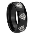 10mm Multiple CTR Dome Black Tungsten Carbide Anniversary Ring