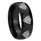 8mm Multiple CTR Dome Black Tungsten Carbide Anniversary Ring