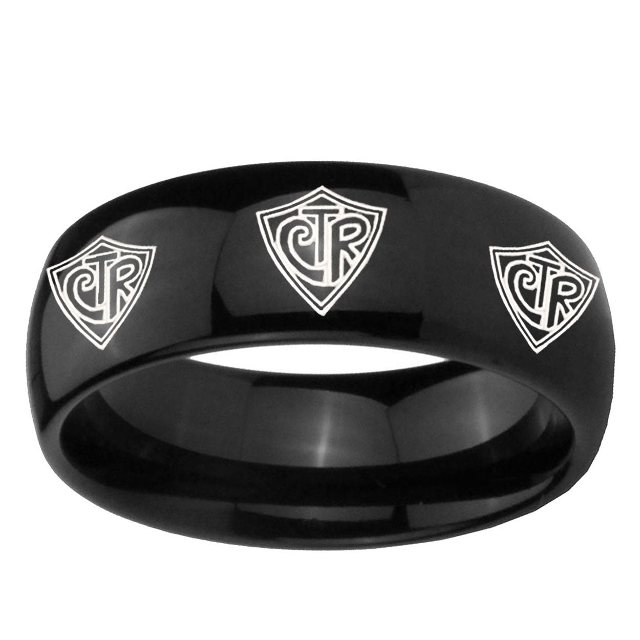 10mm Multiple CTR Dome Black Tungsten Ring