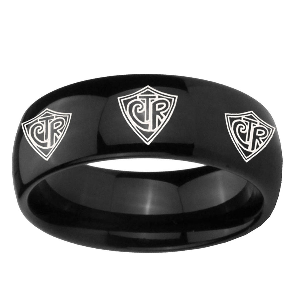 5mm Multiple CTR Dome Black Tungsten Anniversary Ring