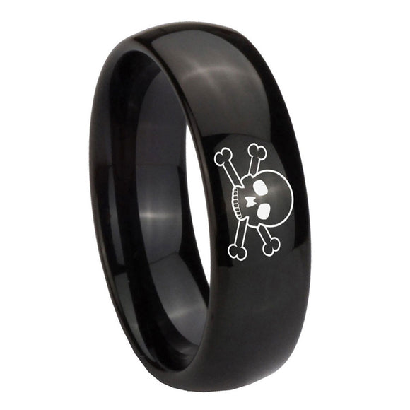 8mm-Skull-Dome-Black-Tungsten-Carbide-Mens-Anniversary-Ring