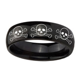 10mm-Multiple-Skull-Dome-Black-Tungsten-Carbide-Men's-Engagement-Ring