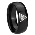 8mm Seeing Eye of God Dome Polish Black Tungsten Ring