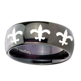 8mm-Multiple-Fleur-De-Lis-Dome-Black-Tungsten-Carbide-Mens-Wedding-Band