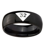 10mm-Masonic-32-Triangle-Design-Freemason-Dome-Black-Tungsten-Carbide-Mens-Engagement-Band