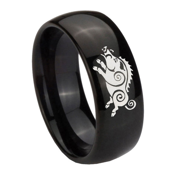 8mm-Wild-Boar-Dome-Black-Tungsten-Carbide-Mens-Anniversary-Ring