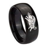 10mm-Wild-Boar-Dome-Black-Tungsten-Carbide-Mens-Anniversary-Ring