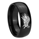 8mm Wild Boar Dome Black Tungsten Carbide Mens Anniversary Ring