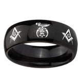 10mm-Masonic-Shriners-Dome-Black-Tungsten-Carbide-Mens-Ring-Personalized