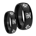 Masonic Shriners Dome Black Tungsten His And Hers Ring