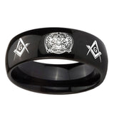 10mm-Masonic-32-Design-Dome-Black-Tungsten-Carbide-Mens-Engagement-Band