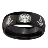 8mm-Masonic-32-Design-Dome-Black-Tungsten-Carbide-Mens-Engagement-Band