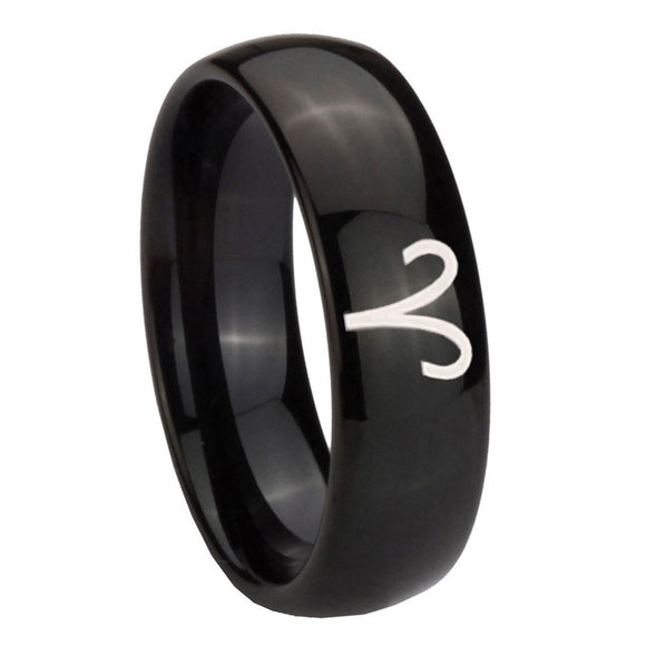 8mm-Aries-Zodiac-Dome-Black-Tungsten-Carbide-Anniversary-Ring