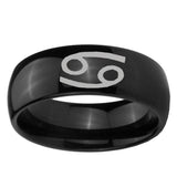 10mm Cancer Horoscope Dome Black Tungsten Ring
