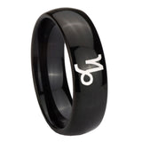 10mm-Capricorn-Zodiac-Dome-Black-Tungsten-Carbide-Custom-Mens-Ring