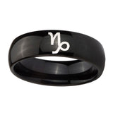 10mm-Capricorn-Zodiac-Dome-Black-Tungsten-Carbide-Custom-Mens-Ring