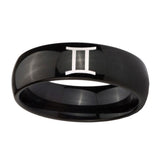 10mm-Gemini-Zodiac-Dome-Black-Tungsten-Carbide-Custom-Ring-for-Men