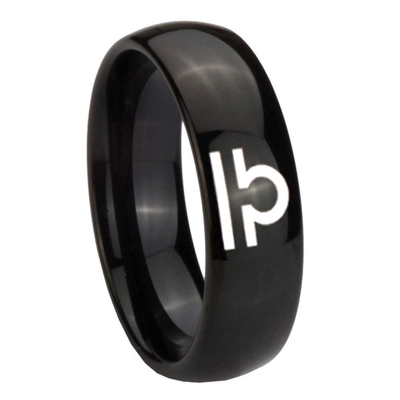 10mm-Libra-Horoscope-Dome-Black-Tungsten-Carbide-Engraved-Ring