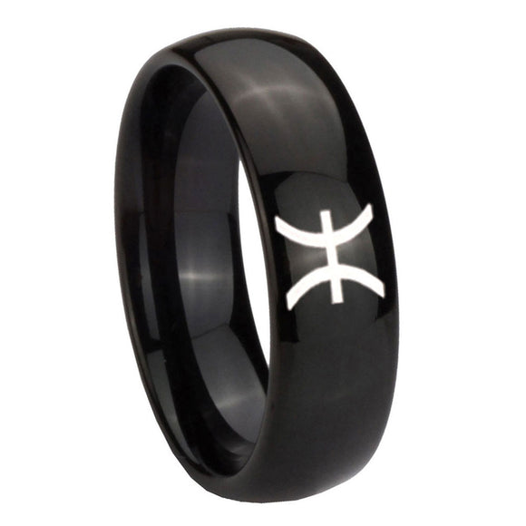 8mm-Pisces-Zodiac-Dome-Black-Tungsten-Carbide-Mens-Anniversary-Ring