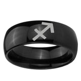 10mm Sagittarius Zodiac Dome Black Tungsten Ring