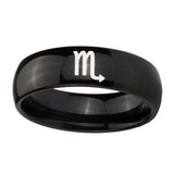 8mm-Scorpio-Horoscope-Dome-Black-Tungsten-Carbide-Mens-Bands-Ring