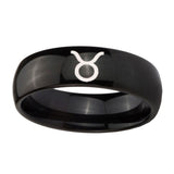 10mm-Taurus-Horoscope-Dome-Black-Tungsten-Carbide-Men's-Bands-Ring