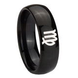 10mm-Virgo-Zodiac-Dome-Black-Tungsten-Carbide-Mens-Engagement-Band