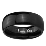 10mm I Love You Dome Black Tungsten Ring