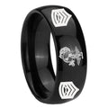 10mm Marine Army Sergeant Dome Black Tungsten Carbide Custom Ring for Men