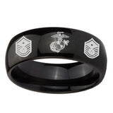 8mm-Marine-Chief-Master-Sergeant--Dome-Black-Tungsten-Carbide-Mens-Bands-Ring