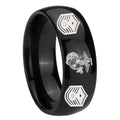 10mm Marine Chief Master Sergeant Dome Black Tungsten Carbide Mens Bands Ring