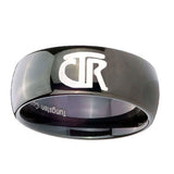 8mm-CTR-Dome-Black-Tungsten-Carbide-Men's-Wedding-Band