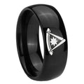 10mm Pester Master Masonic Dome Black Tungsten Carbide Wedding Band Mens