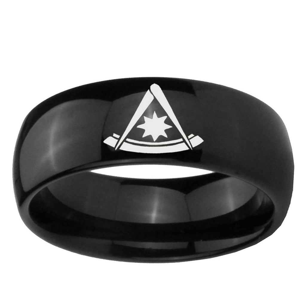 10mm Pester Master Masonic Dome Black Tungsten Ring