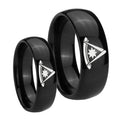 Pester Master Masonic Dome Black Tungsten Couple Band Set