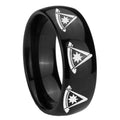 10mm Multiple Pester Master Masonic Dome Black Tungsten Mens Promise Ring