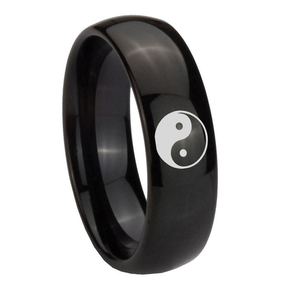 8mm-Yin-Yang-Dome-Black-Tungsten-Carbide-Men's-Wedding-Ring