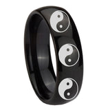 10mm-Multiple-Yin-Yang-Dome-Black-Tungsten-Carbide-Men's-Wedding-Ring