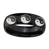 10mm-Multiple-Yin-Yang-Dome-Black-Tungsten-Carbide-Men's-Wedding-Ring