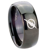 8mm Flash Dome Polish Black Tungsten Men Wedding Band