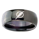 5, 8mm Flash Dome Polish Black Tungsten Men Wedding Band