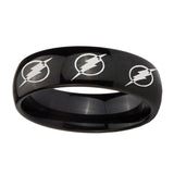 5, 8mm Multiple Flash Dome Polish Black Tungsten Mens Rings