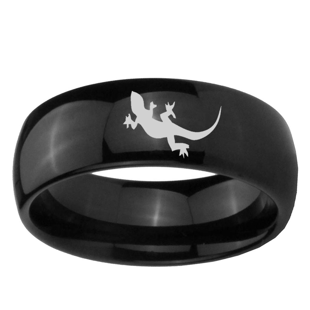 10mm Lizard Dome Black Tungsten Ring