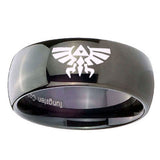 10mm-Zelda-Skyward-Sword-Dome-Black-Tungsten-Carbide-Custom-Mens-Ring